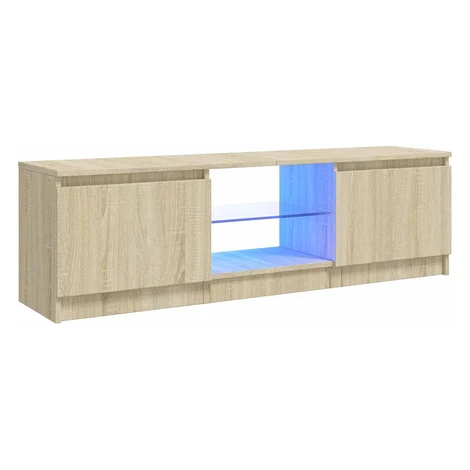 vidaXL TV skrinka s LED svetlami dub sonoma 120x30x36 cm
