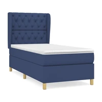 vidaXL Posteľný rám boxsping s matracom modrý 80x200 cm látka