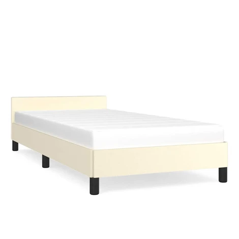 vidaXL Posteľný rám s čelom bez matraca krémový 80x200 cm
