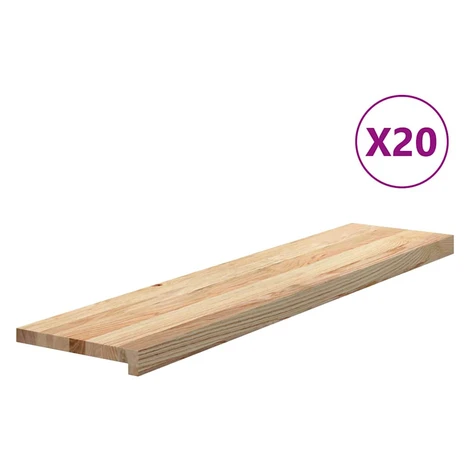 vidaXL Schodiskové stupne 20 ks 110x30x2 cm neošetrený dubový masív