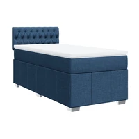 vidaXL Posteľný rám boxspring s matracom modrý 90x200 cm látka