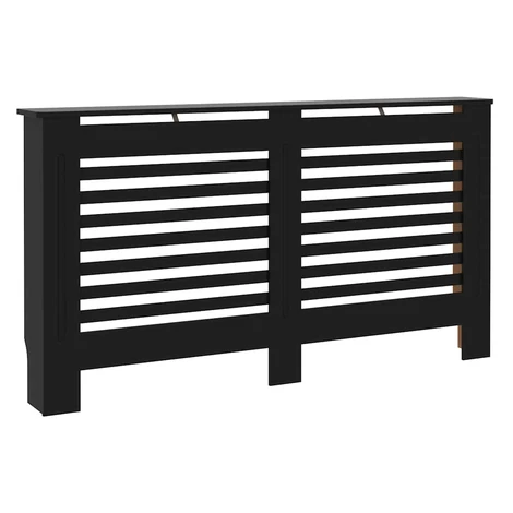 vidaXL Kryt na radiátor čierny 152x19x81,5 cm MDF