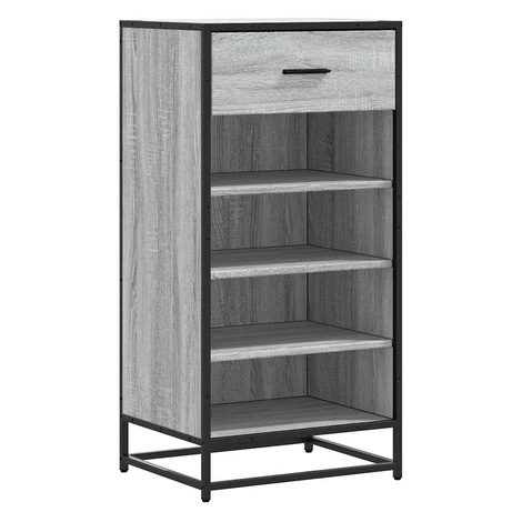 vidaXL Regál na topánky sivý sonoma 48x38x97,5 cm, kompozitné drevo