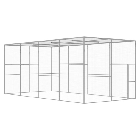 vidaXL Klietka pre mačky 6x3x2,5 m, pozinkovaná oceľ