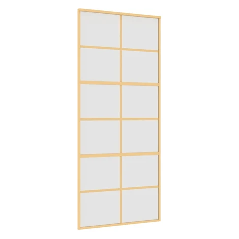 vidaXL Posuvné dvere zlaté 90x205 cm matné ESG sklo a hliník