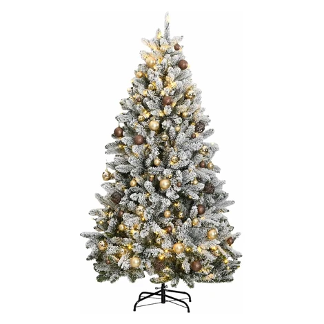 vidaXL Umelý výklopný vianočný stromček 300 LED a sada gúľ 270 cm