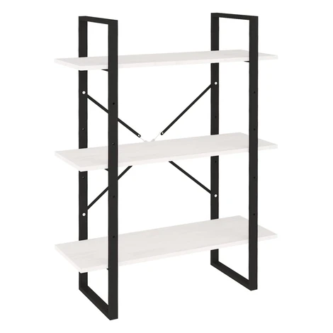 vidaXL Knižnica s 3 policami biela 80x30x105 cm masívna borovica