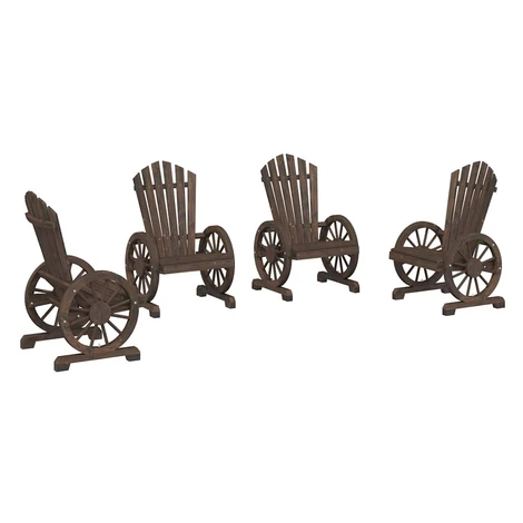 vidaXL Záhradné stoličky Adirondack 4 ks jedľový masív