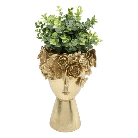 Flowercrown dekoratívny kvetináč zlatý 20 cm Kare Design