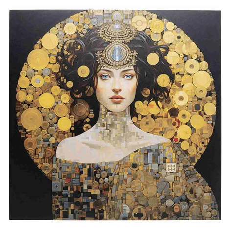 Art Nouveau Lady sklenený obraz viacfarebný 120x120 cm Kare Design