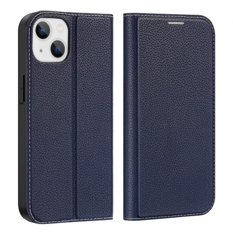 Dux Ducis Skin X2 knižkové kožené puzdro na iPhone 14 Plus, modré