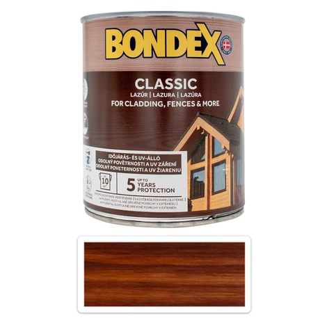 BONDEX Classic - matná tenkovrstvová syntetická lazúra 0.75 l Palisander