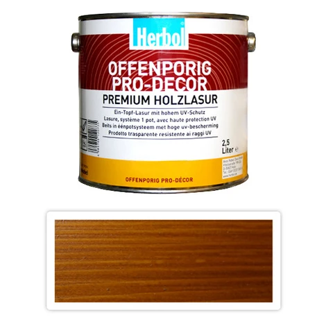 HERBOL Offenporig Pro Decor - univerzálna lazúra na drevo 2.5 l Vlašský orech 8404