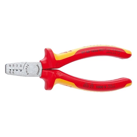 Krimpovacie kliešte na koncové dutinky 145 mm - 9768145A Knipex