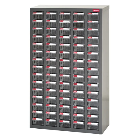 Galvanizovaný kovový organizér pre dielenský materiál a diely s 75 zásuvkami ST-1575 Shuter