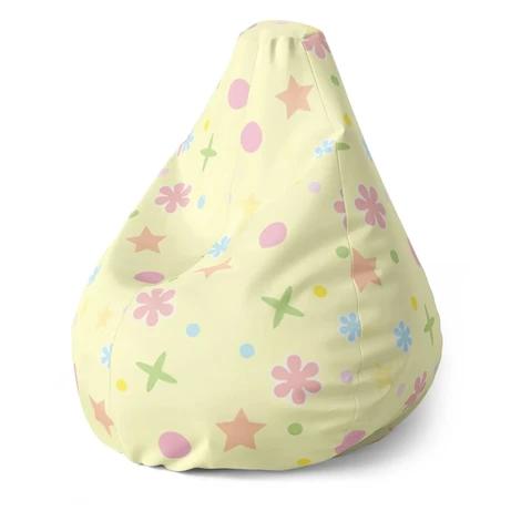 Sedací vak Pear Hviezdy, kvety a bodky - 140 x 100 x 25 cm