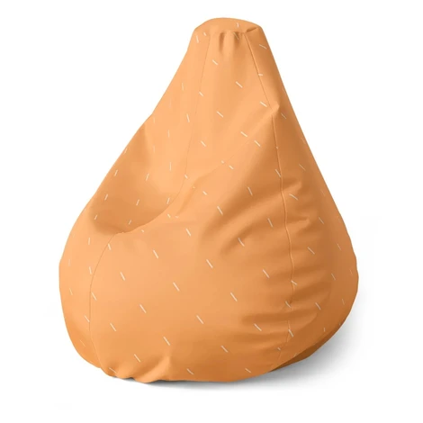 Sedací vak Pear Biele čiarky na oranžovej - 140 x 100 x 25 cm