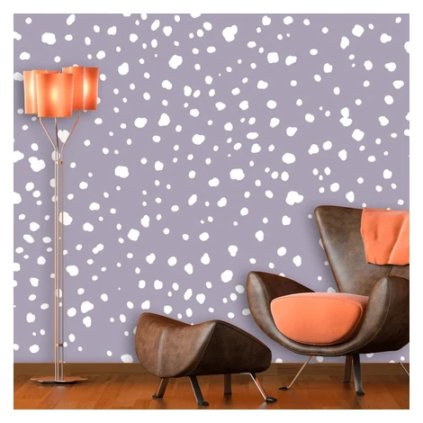 Tapeta Biele fliačiky na fialovej - 208x125 cm