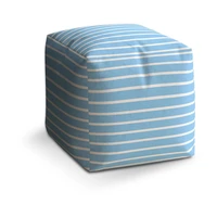 Taburet Modro-biele pruhy - 40x40x40 cm
