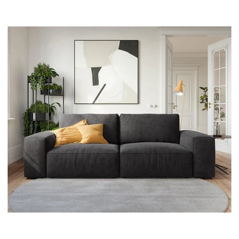 DELIFE Veľká pohovka Lanzo 230x95 cm mikrovlákno čierna