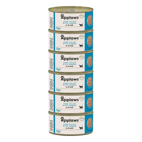 Applaws Konzerva pre mačky s tuniakom a syrom vo vývare 6 x 70 g