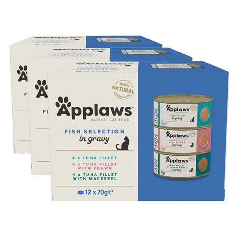 Applaws Fish Selection Konzerva pre mačky, výber rýb v omáčke 36 x 70 g