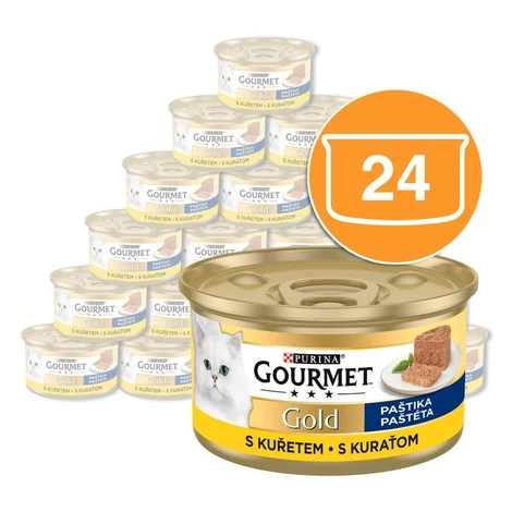 Gourmet Gold konzerva pre mačky kura paštéta 24x85 g
