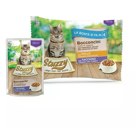 Stuzzy Cat Chunks MULTIPACK Sterilized kuracie a morčacie kúsky 4 x 85 g