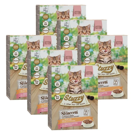 Stuzzy Cat Shreds MULTIPACK Kitten trhané kuracie a bravčové mäso 6 x (12 x 85 g)