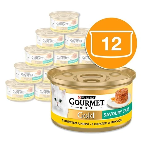 Gourmet Gold Savoury Cake konzerva pre mačky kura 12x85 g
