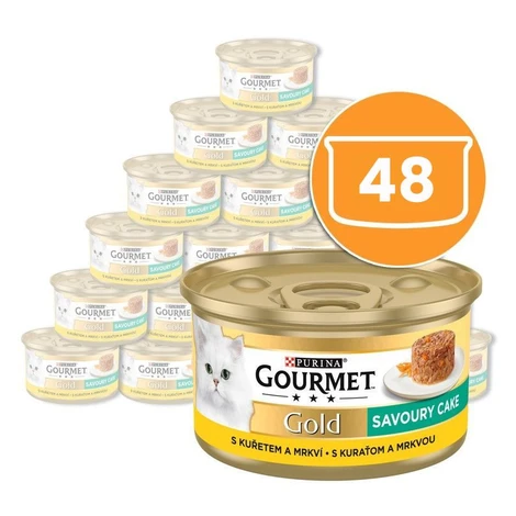 Gourmet Gold Savoury Cake konzerva pre mačky kura 48x85 g