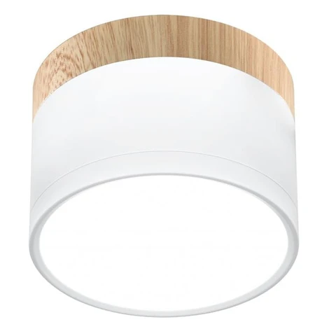 LED stropné osvetlenie TUBA - 9W, 4000K (neutrálna biela), 6,4x8,8cm, okrúhle, imitácia dreva / 