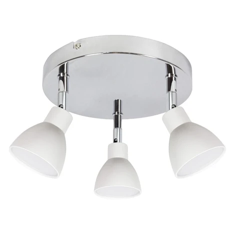 Stropné LED bodové okrúhle svetlo ROY - 3x5W, 3000K (teplá biela), chrómované / biele