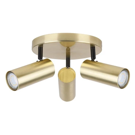 Stropné bodové okrúhle svietidlo COLLY - 3xGU10, 15W, mosadzné