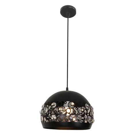 Závesný dizajnový luster na lanku JOLINA - 1xE27, 40W, čierny