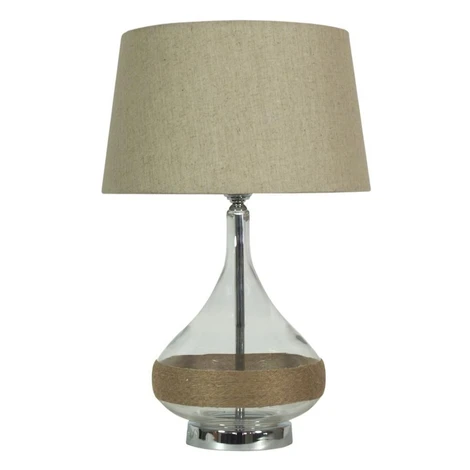 Moderná stolná lampa ECO 2 - 1xE27, 60W, chrómovaná / béžová