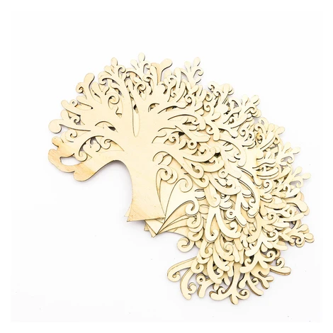 Malé drevené ozdoby, stromček 12,5 cm , balenie 10 ks DecoLED