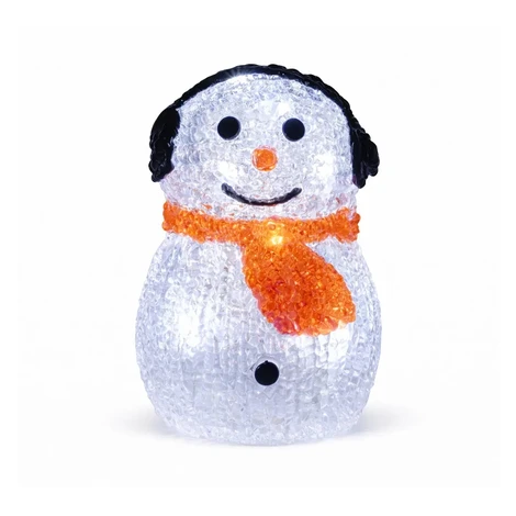 3D LED svetelný snehuliak, 15 cm, na batérie, hliník DecoLED