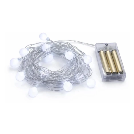 Batériové LED svetlá 2,1 m, ľadovo biela, 10 diód, IP20 interiér, 3× AA DecoLED