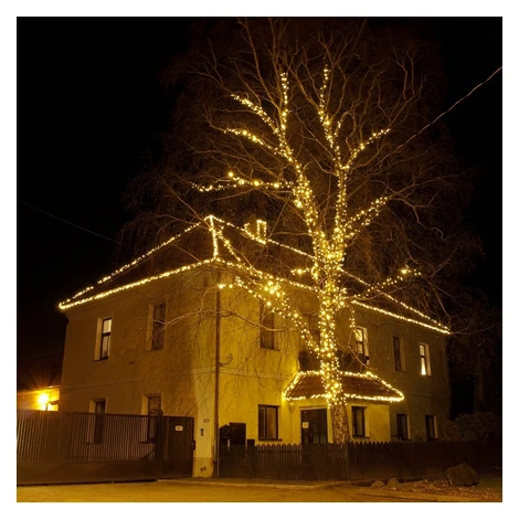 Easy Fix LED svetelná reťaz 20 m vonkajšia teplá biela s FLASH, 120 diód, čierny kábel IP67, pre DecoLED
