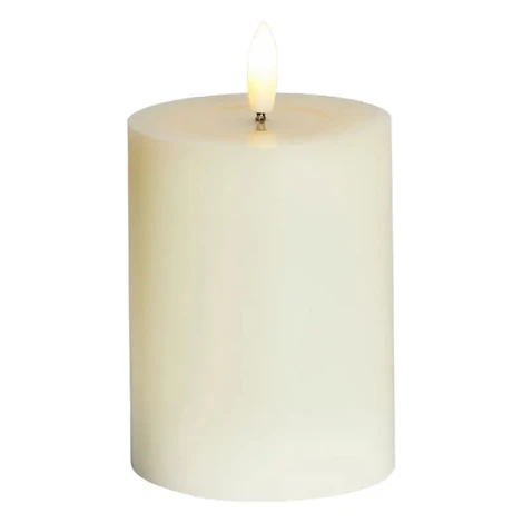 LED sviečka na batérie Sille Ivory, Ø 7,5 × 10 cm, biela, 2× AA SIRIUS