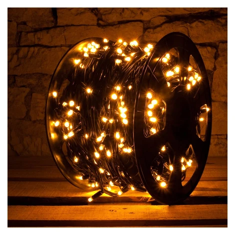 Easy Fix LED svetelná reťaz FLASH, 100 m, teplá biela, 1000 diód, čierny kábel IP67, cievka DecoLED