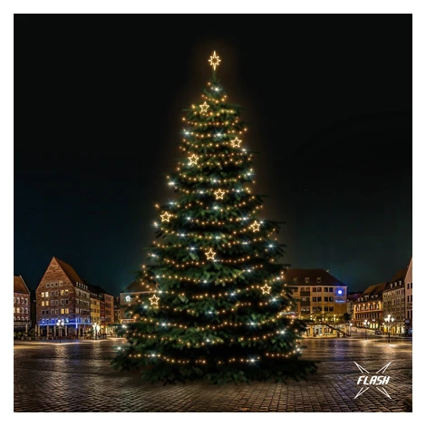 Sada LED svetiel pre vianočné stromčeky vysoké 21-23 m, teplá biela s bleskom, dekory DZ115WS1 DecoLED