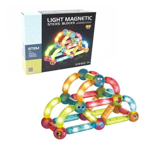 Svietiaca magnetická stavebnica 52 ks