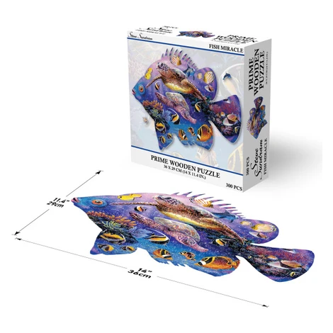 PRIME 3D drevené puzzle Rybí zázrak 300 ks