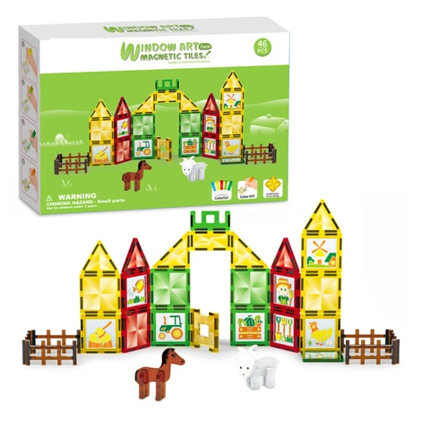 Magnetická stavebnica - Farma s maľovaním 46 ks