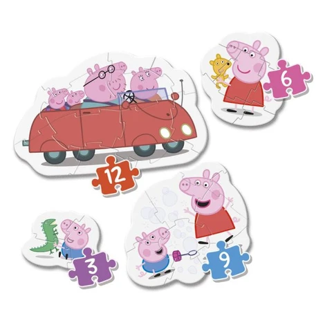 Clementoni - Moje prvé puzzle 4v1 Prasiatko Peppa (3,6,9,12 dielikov)