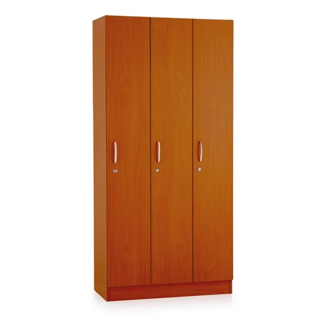 Lenza Drevená šatníková skrinka Visio - 3 oddiely, 90 x 42 x 190 cm, čerešňa