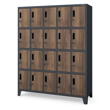 Skriňa s priehradkami s 20 priehradkami ROBERT, 1360 x 1720 x 450 mm, Eco Design: antracit/ orec