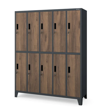 Kovová šatňová boxová skriňa na nôžkach s 10 boxami BARTEK, 1360 x 1720 x 450 mm, Eco Design: an